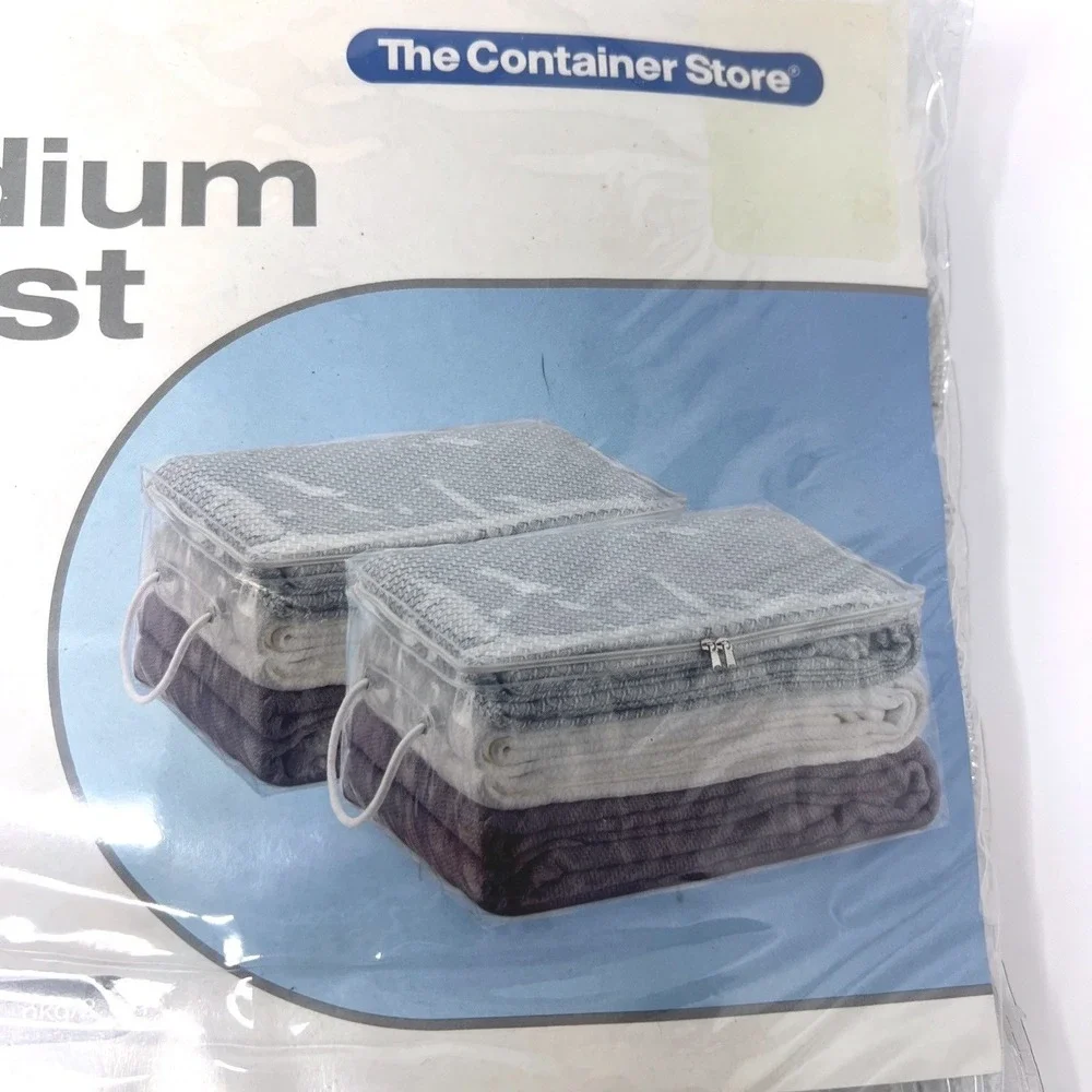 Lot Of 2 The Container Store Clear Medium Chest Storage Bags 16x12x8 NOS Sealed